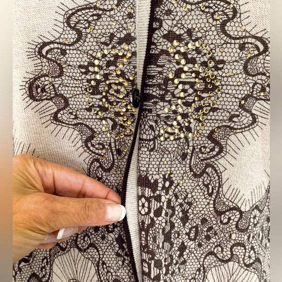 Pullover Faux Cardigan w/ Lace Pattern - NWT - Picture 6 of 15